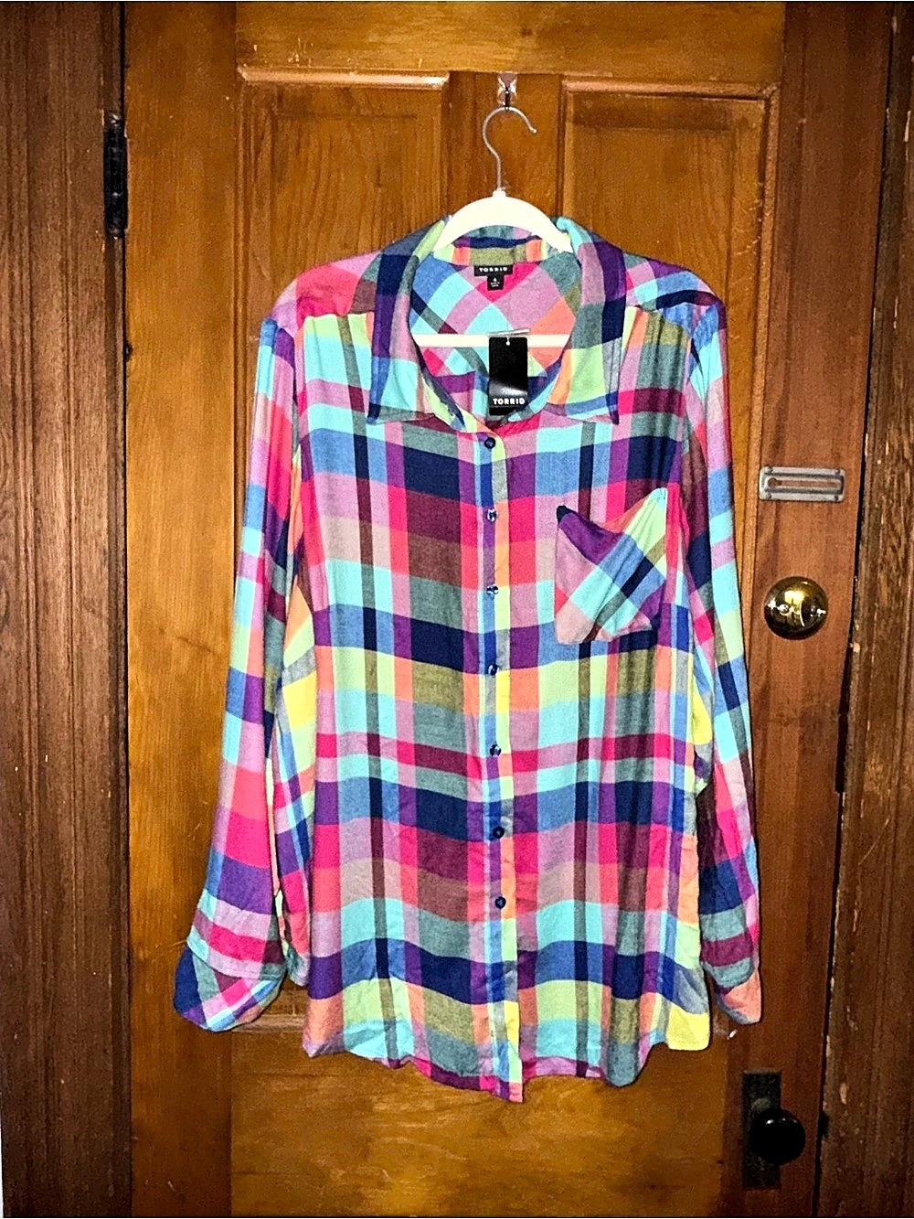 Torrid Plaid MultiColor Button Down Shirt